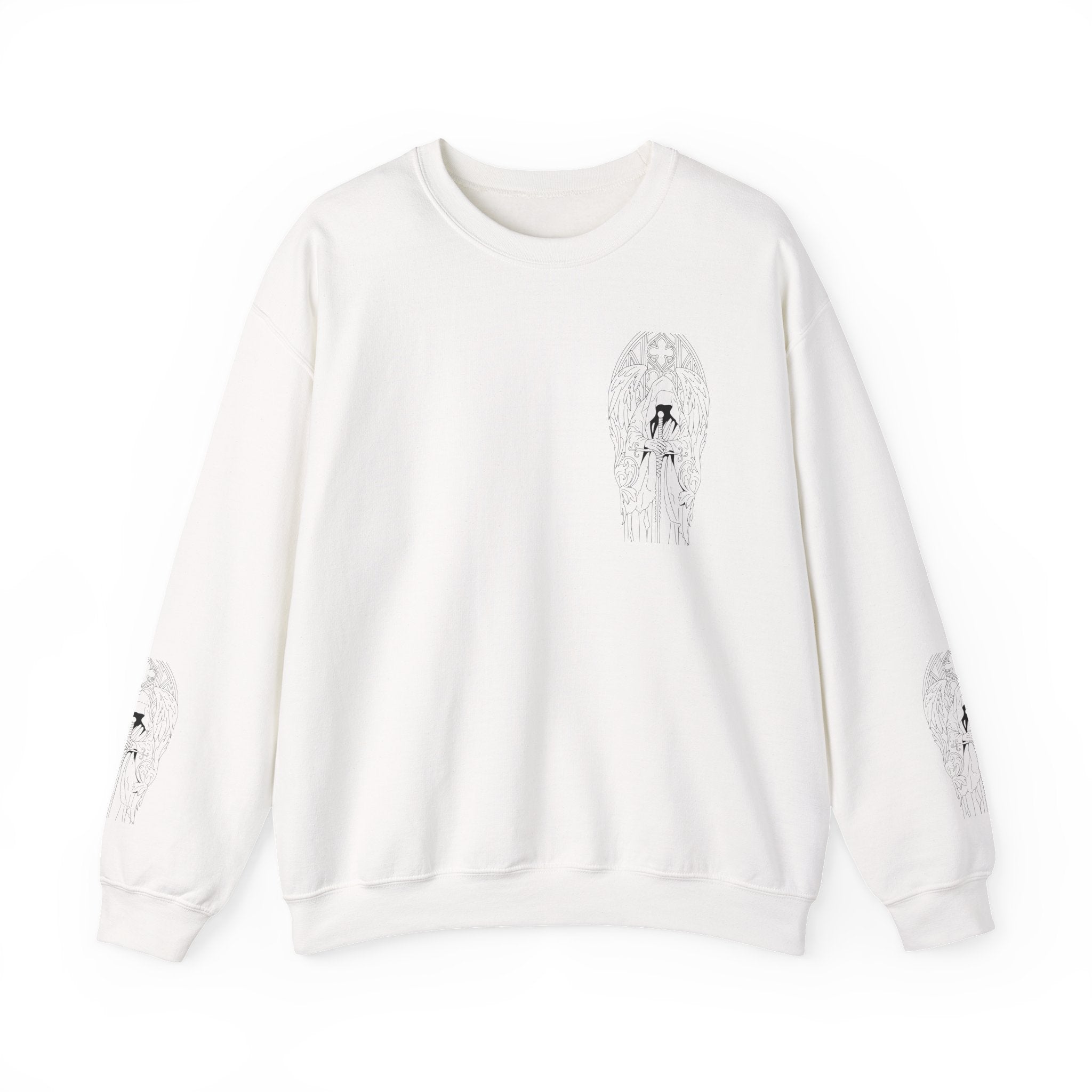 Dark Angel of Judgement Sweatshirt – Gothic Line Art
