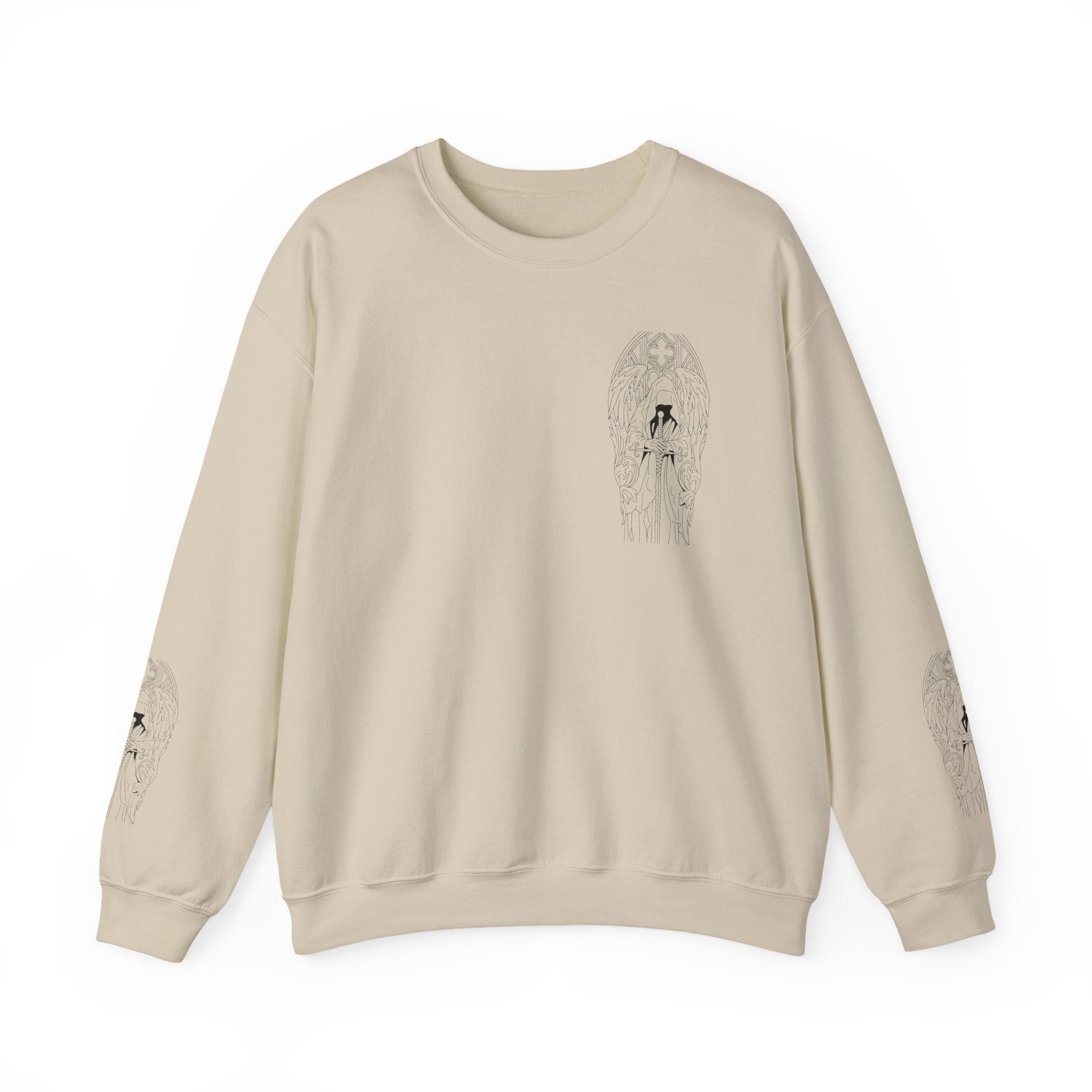 Dark Angel of Judgement Sweatshirt – Gothic Line Art