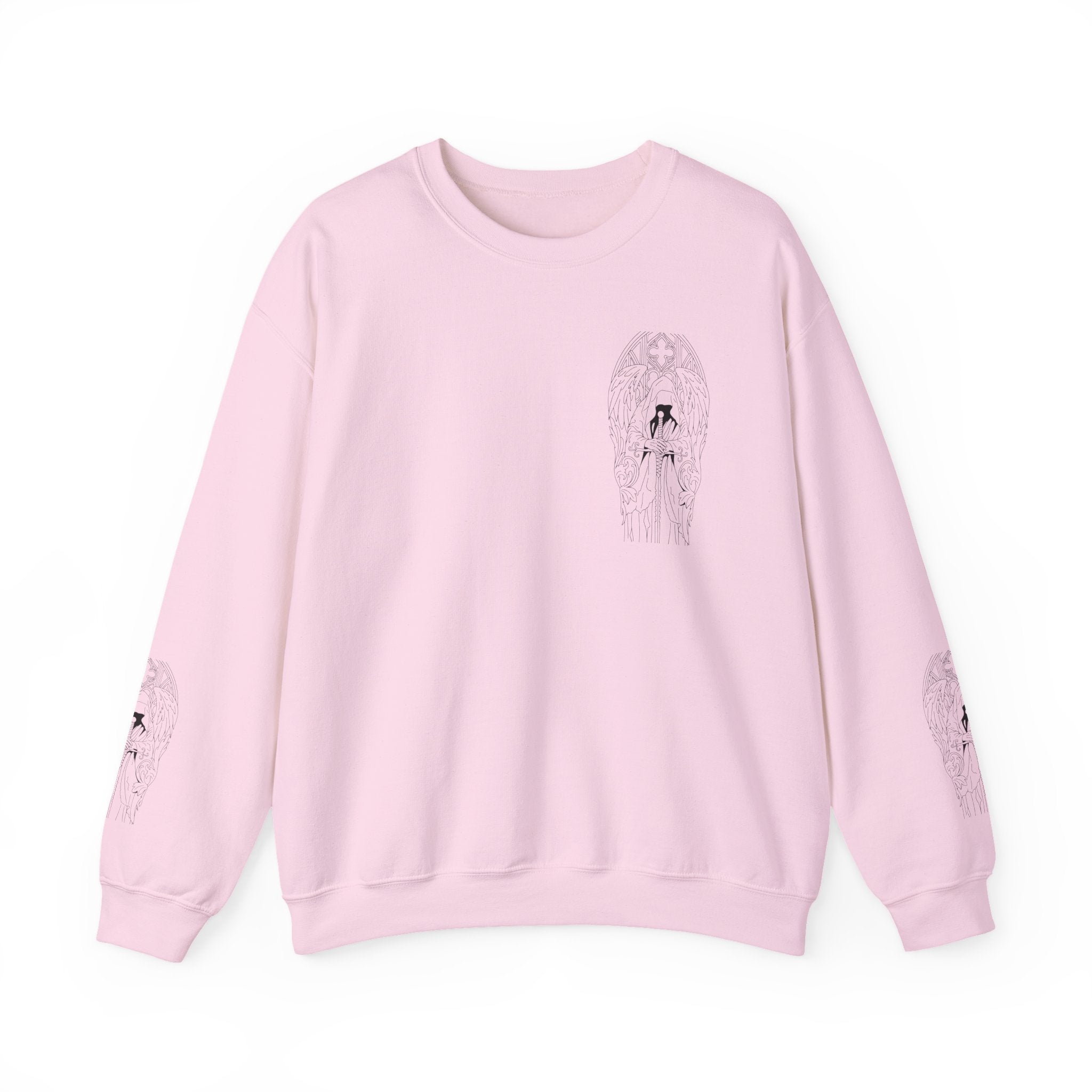 Dark Angel of Judgement Sweatshirt – Gothic Line Art