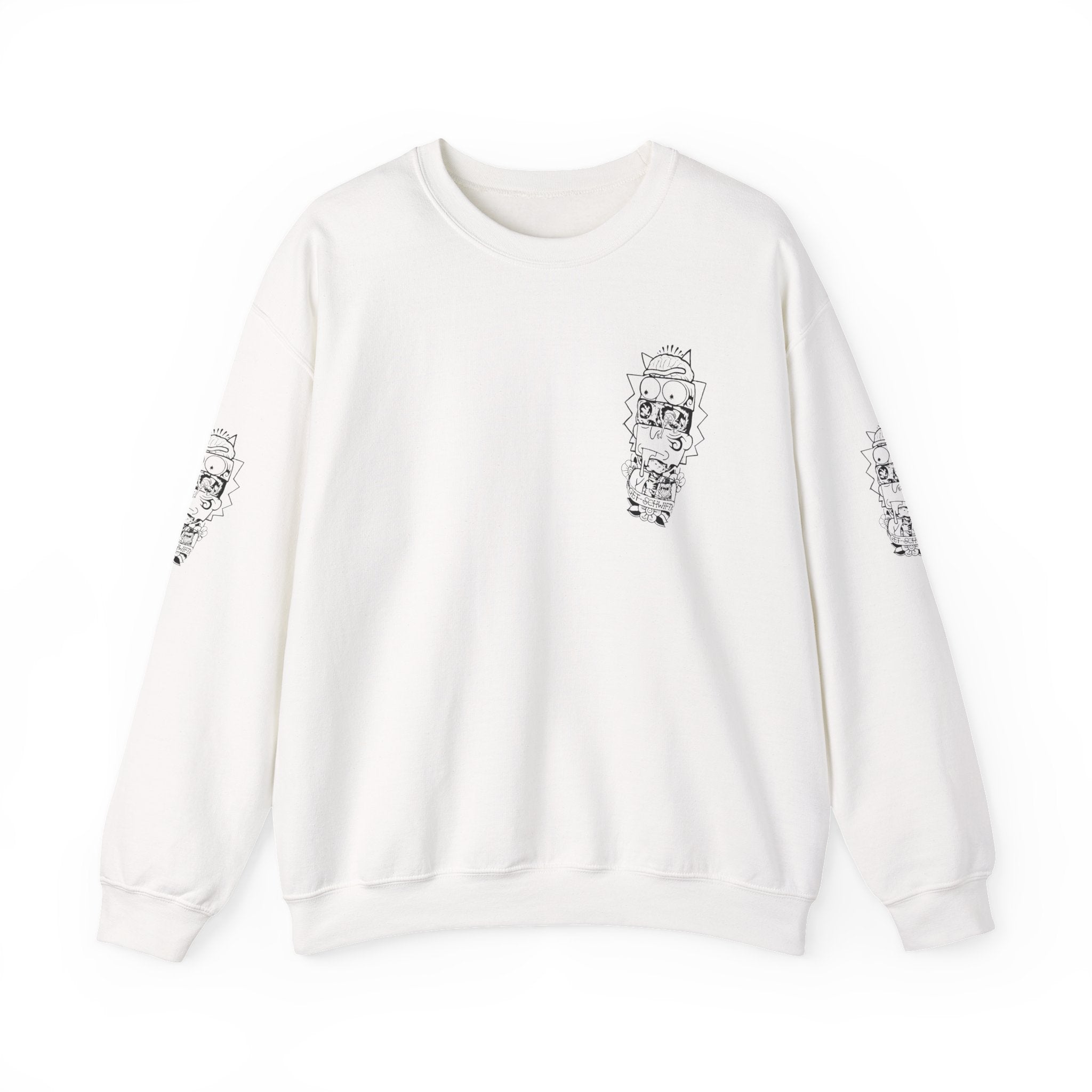 Psychedelic Scientist Head Sweatshirt – Trippy Ink Illustration