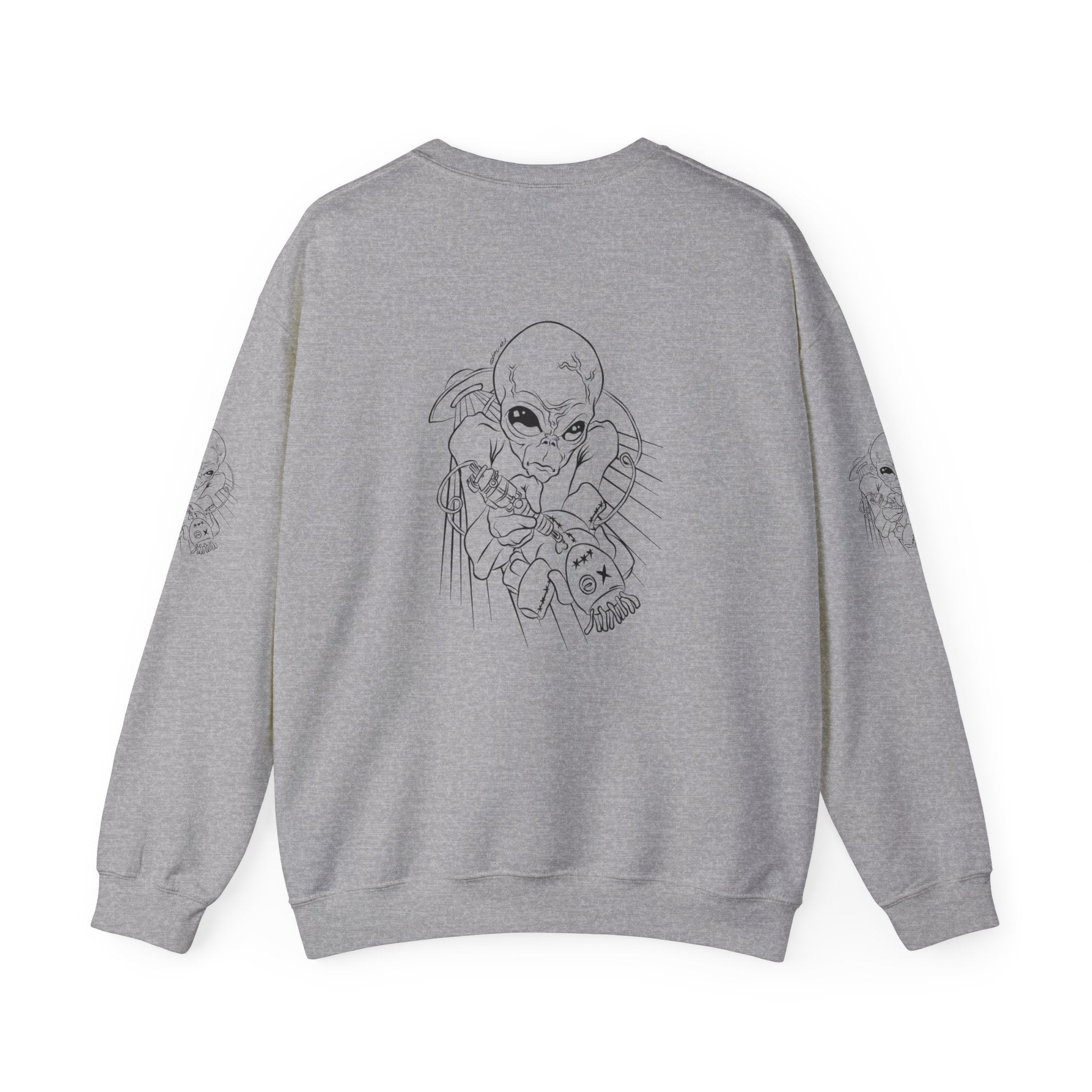 Alien Tattoo Artist Sweatshirt – Sci-Fi Ink Illustration