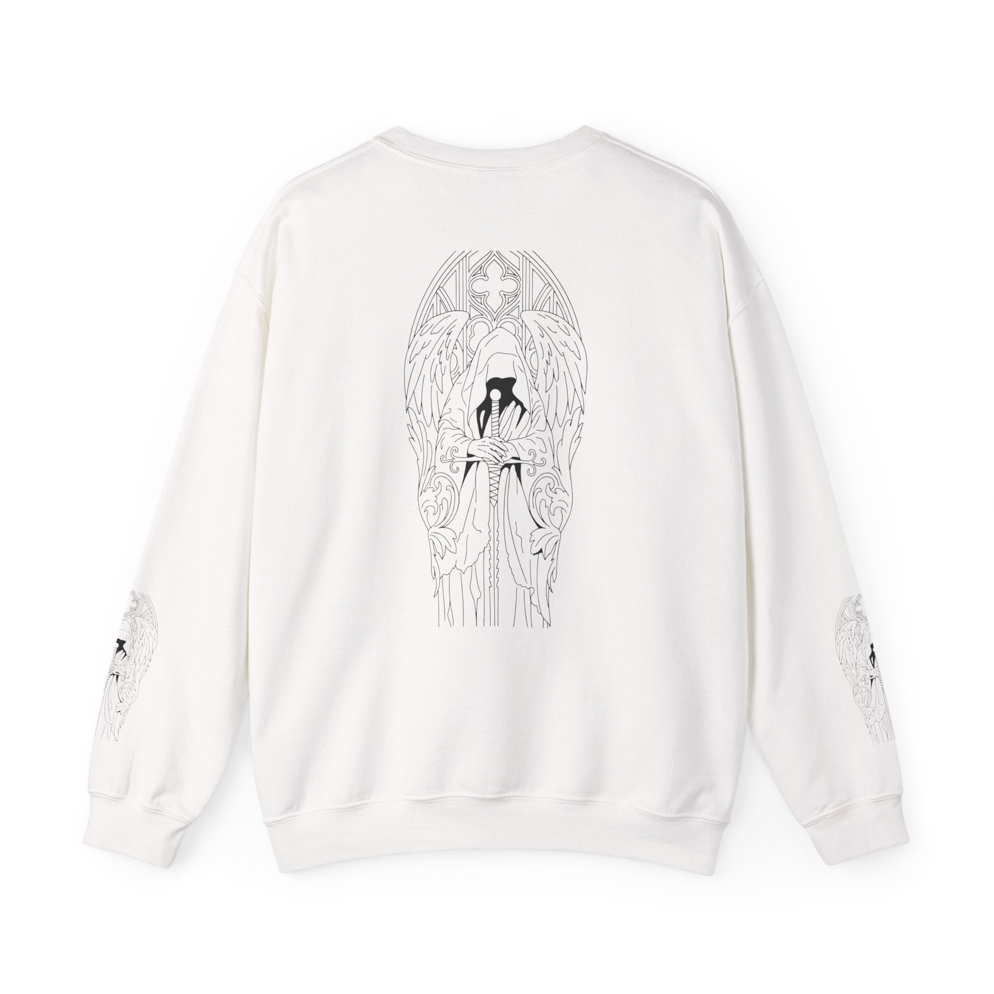 Dark Angel of Judgement Sweatshirt – Gothic Line Art