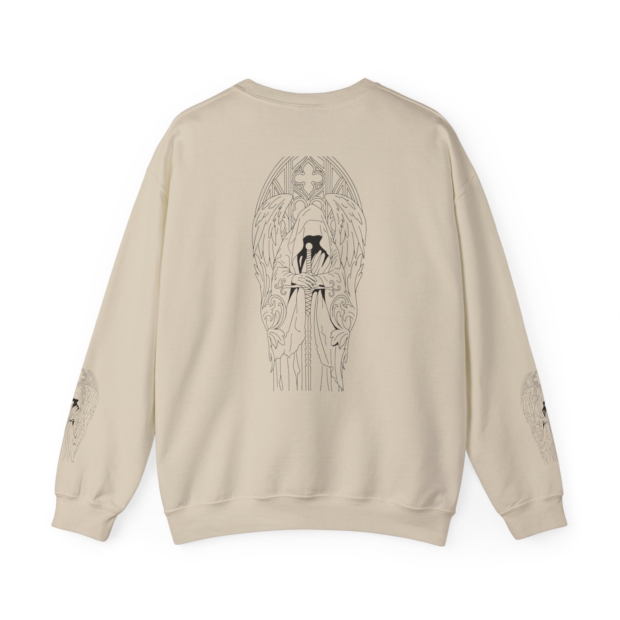 Dark Angel of Judgement Sweatshirt – Gothic Line Art
