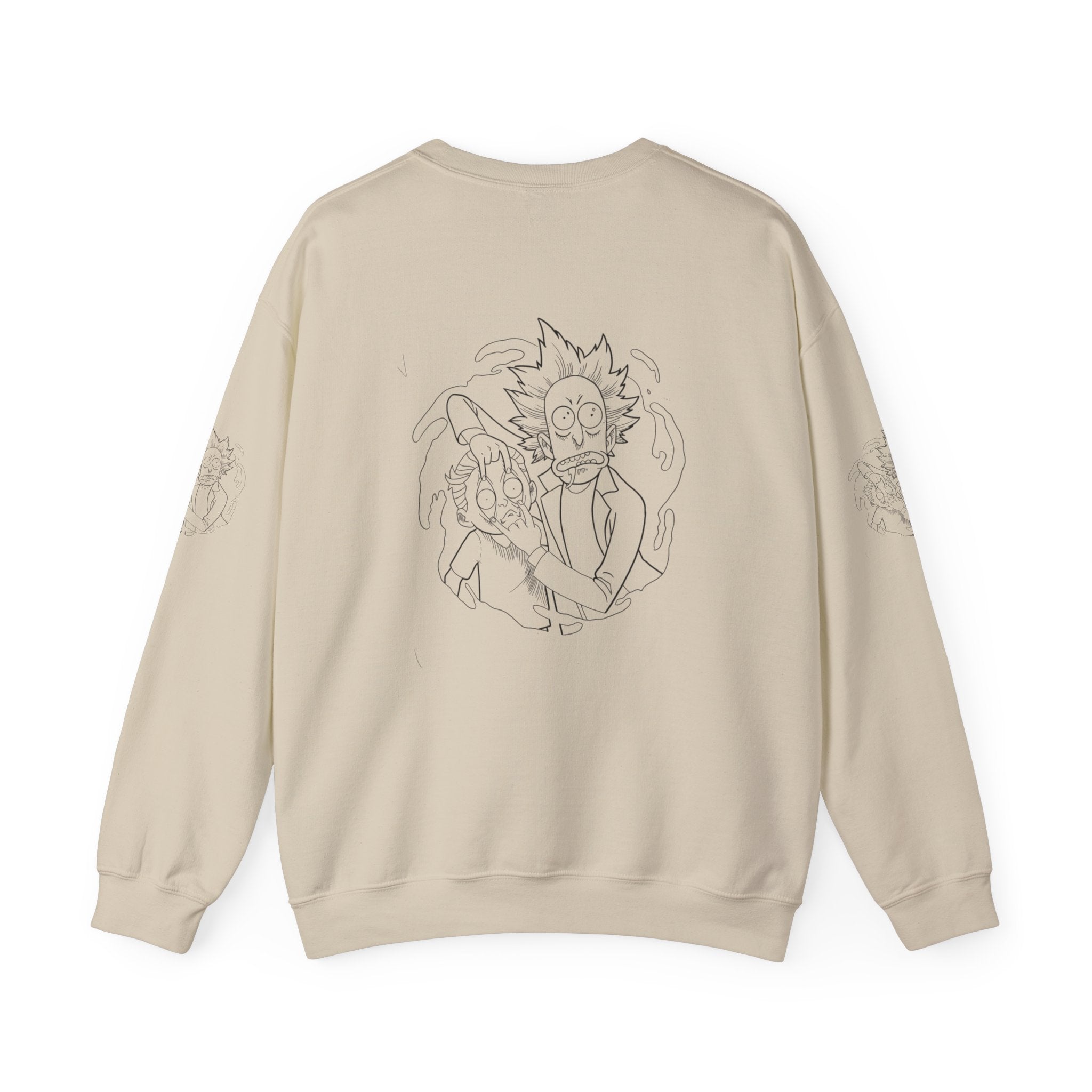 Crazy Scientist & Kid Sweatshirt – Chaotic Cartoon Ink Style