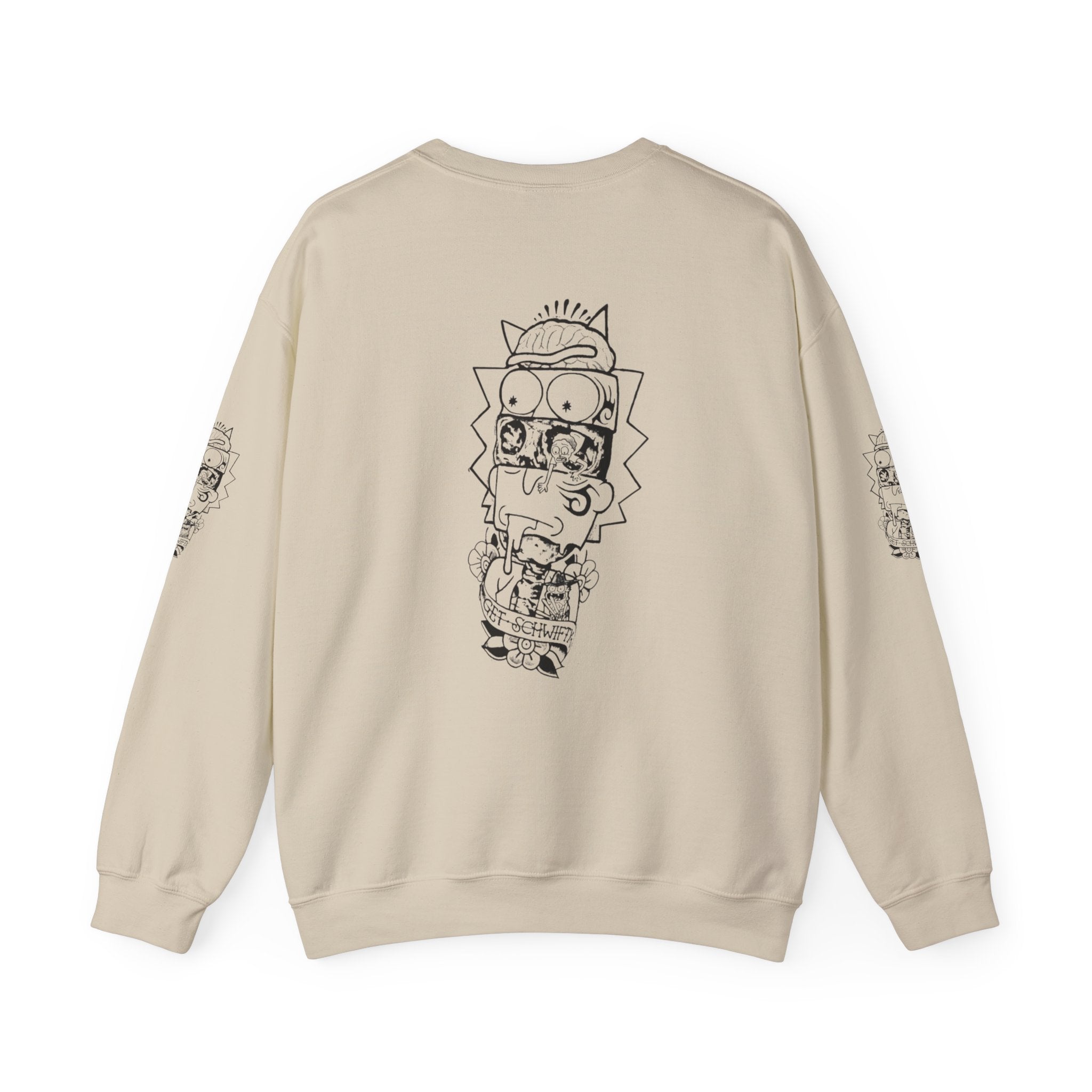 Psychedelic Scientist Head Sweatshirt – Trippy Ink Illustration