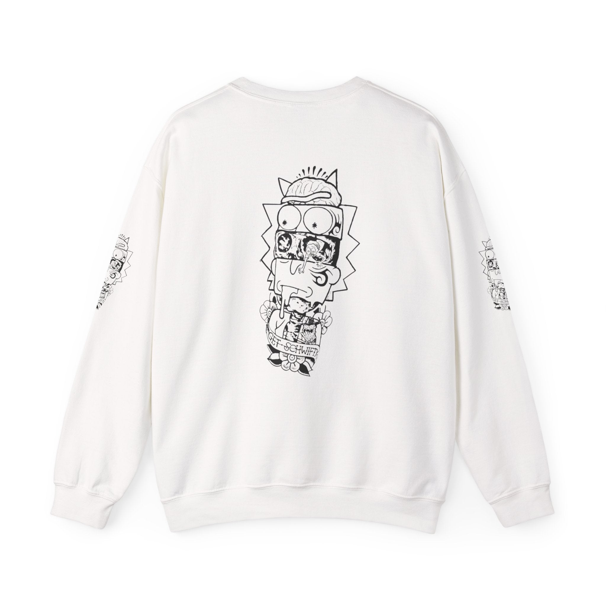 Psychedelic Scientist Head Sweatshirt – Trippy Ink Illustration