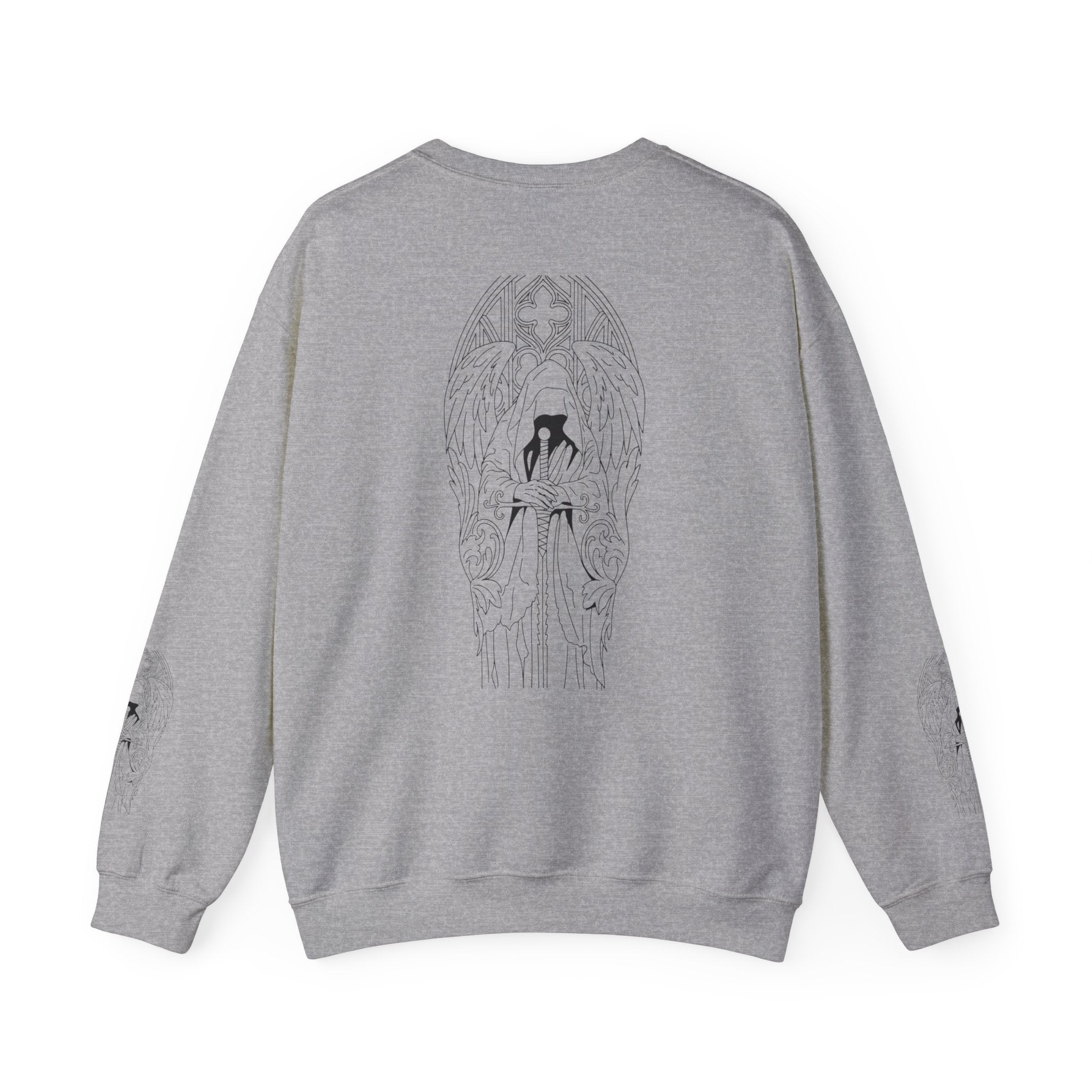 Dark Angel of Judgement Sweatshirt – Gothic Line Art